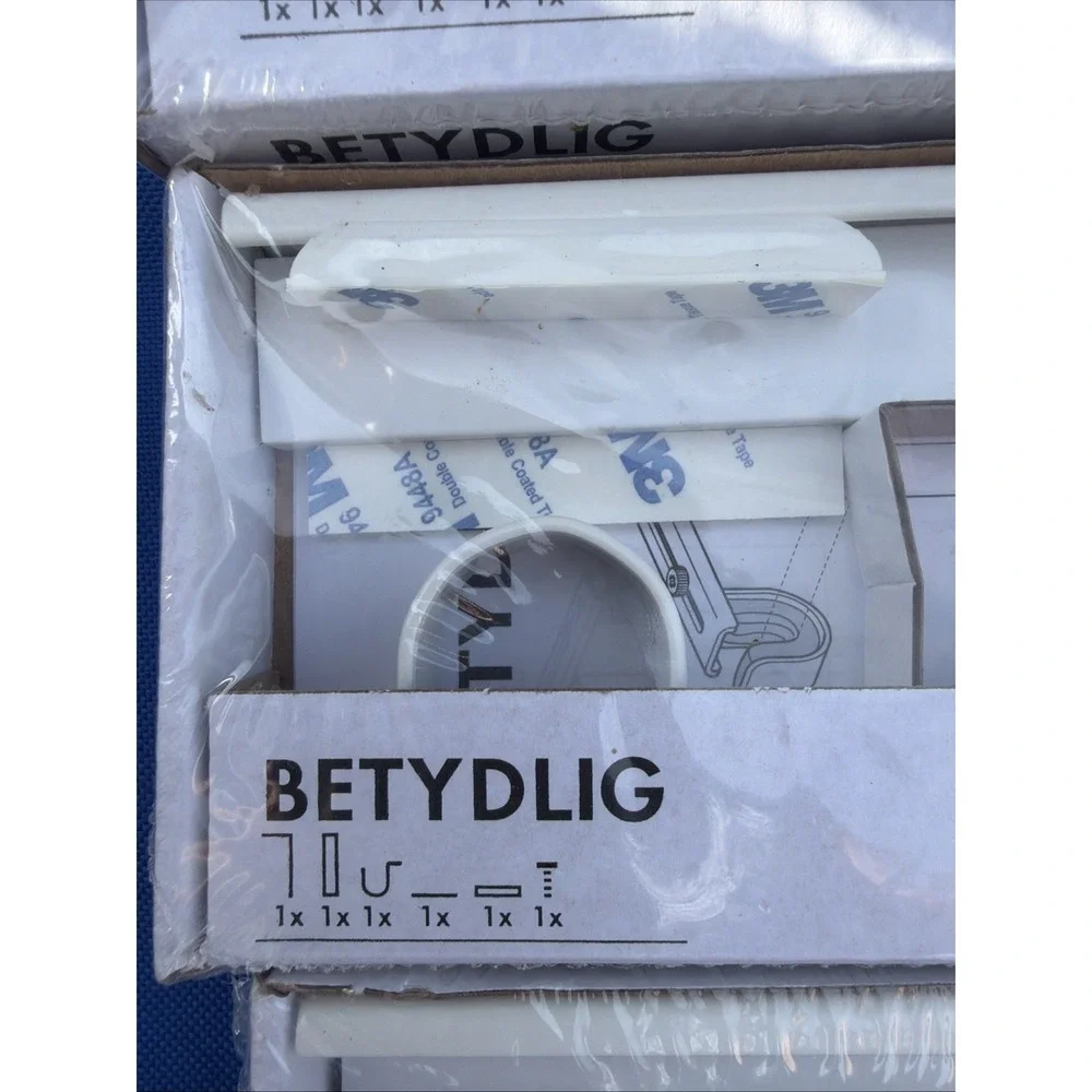 IKEA Betydlig Curtain Rod Holder Bracket White 302.198.89 Lot of 3